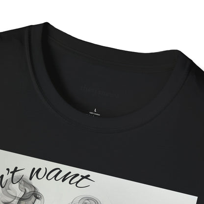Stylish Unisex Softstyle T-Shirt with Smoky Artwork, Casual Wear, Gift for Smokers, Unique Graphic Tee, Statement Shirt, Trendy Apparel