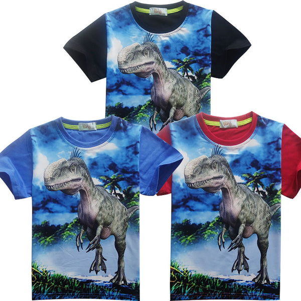 Short Sleeved Dinosaur Suit Kids T Shirt
