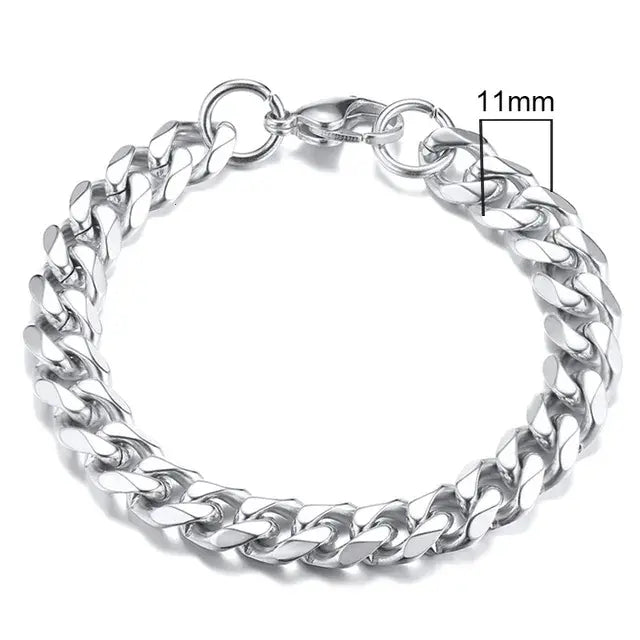 Bold Stainless Steel Miami Curb Chain Bracelet