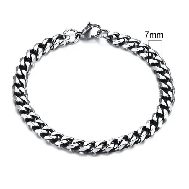 Bold Stainless Steel Miami Curb Chain Bracelet