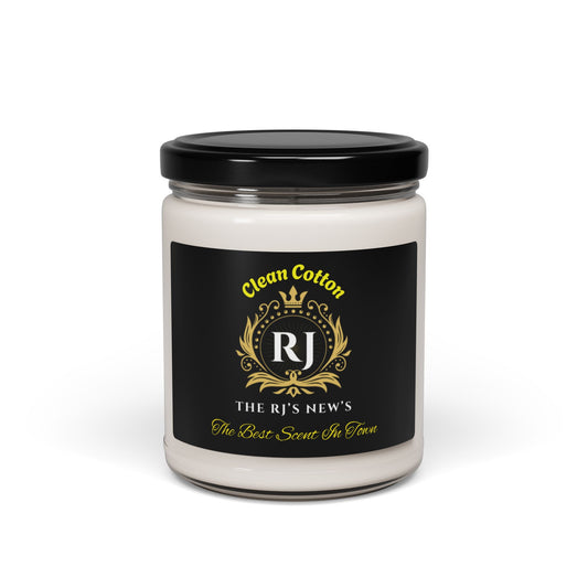 Clean Cotton Scented Soy Candle - Fall Decor, Aromatherapy Gift, Cozy Home Fragrance, Holiday Essential, Relaxation Treat