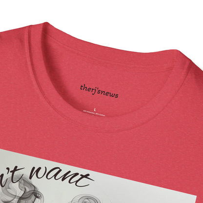 Stylish Unisex Softstyle T-Shirt with Smoky Artwork, Casual Wear, Gift for Smokers, Unique Graphic Tee, Statement Shirt, Trendy Apparel