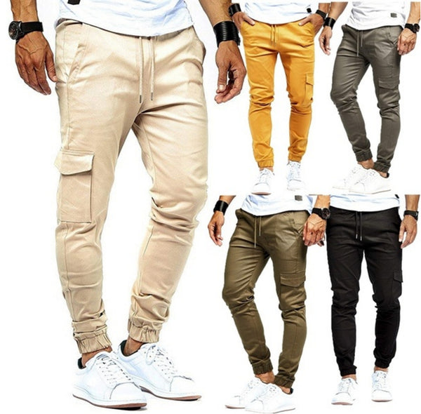 Pantalon de sport décontracté de couleur unie pour hommes