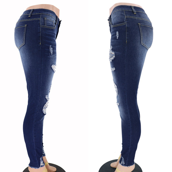 Women's Ripped Jeans Slim Fit Skinny