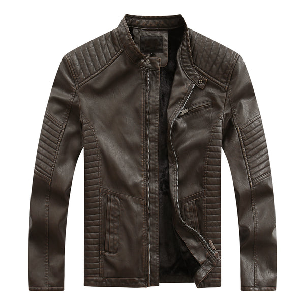 3New Style Washed Men's Pu Leather Jacket