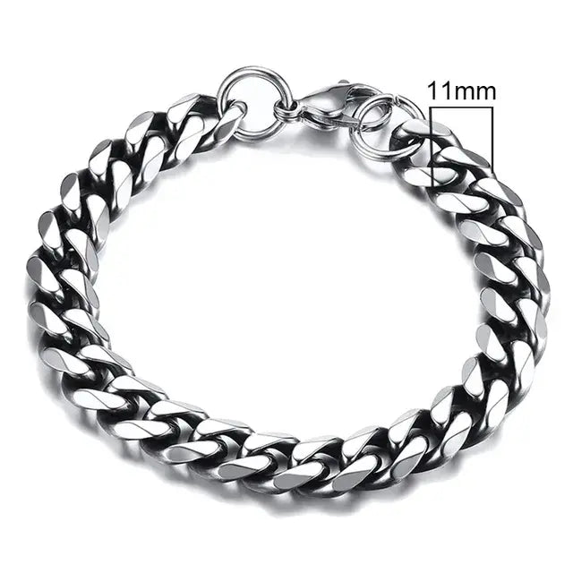 Bold Stainless Steel Miami Curb Chain Bracelet