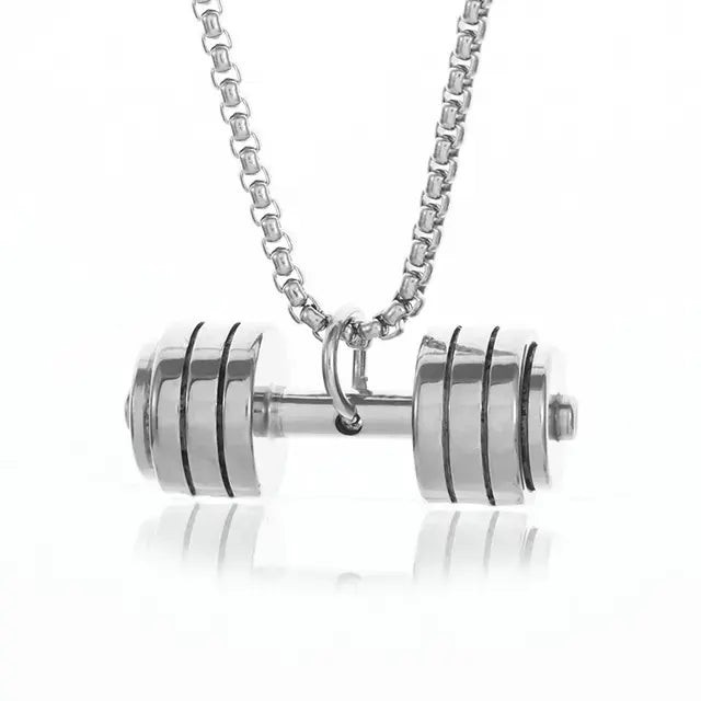 Stainless Steel Dumbbell Necklace