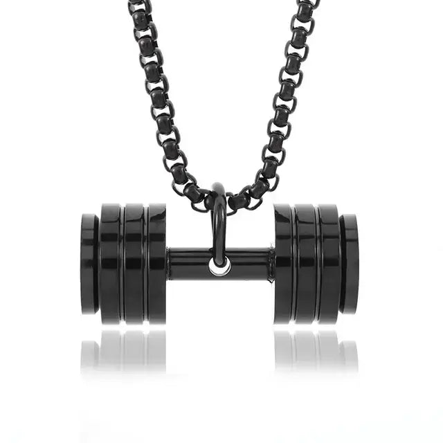 Stainless Steel Dumbbell Necklace