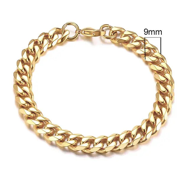 Bold Stainless Steel Miami Curb Chain Bracelet