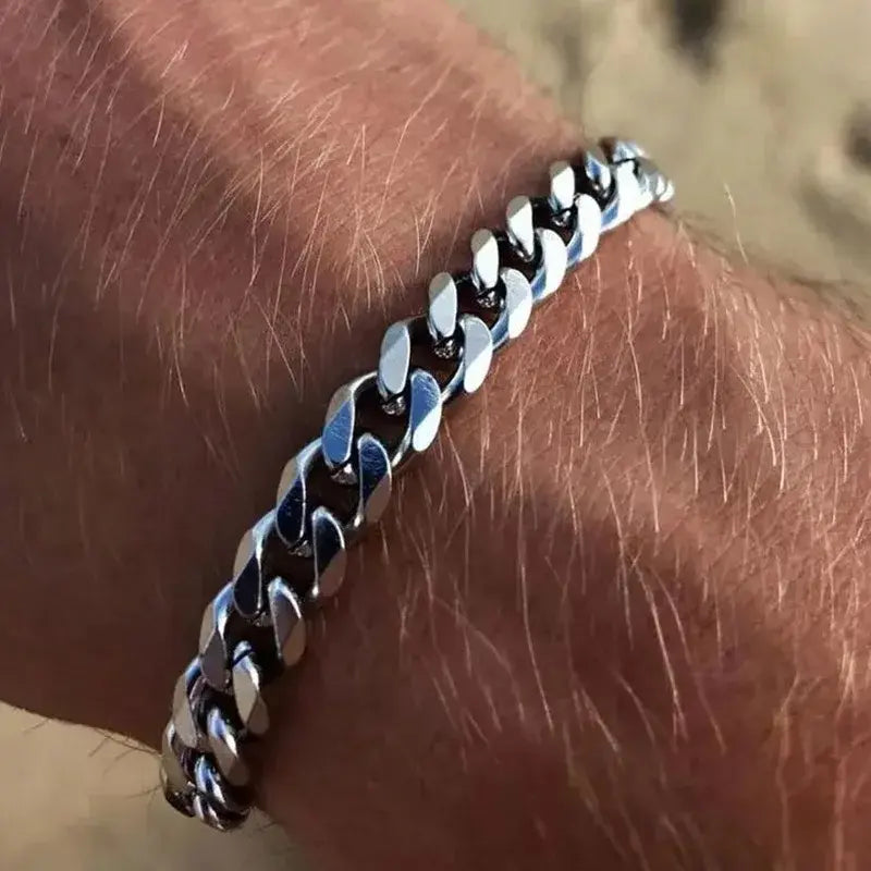 Bold Stainless Steel Miami Curb Chain Bracelet