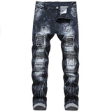 Jean en denim stretch foncé coupe droite pour homme