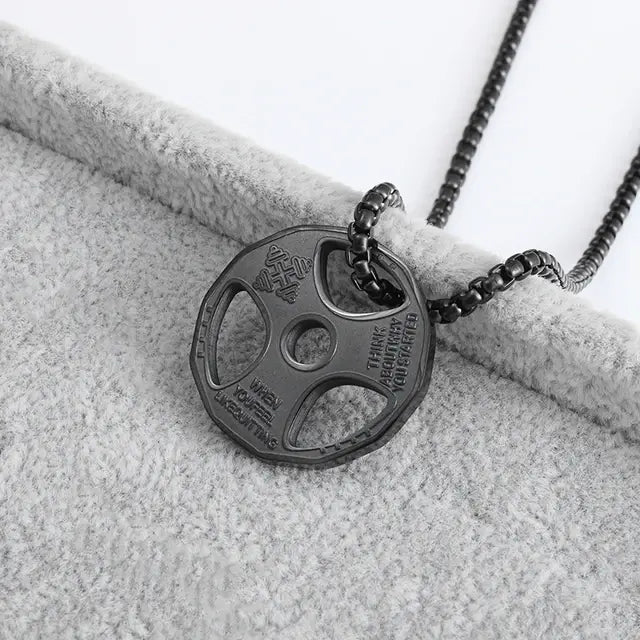 Stainless Steel Dumbbell Necklace