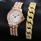 Coffret montre et bracelet en cristaux de diamant