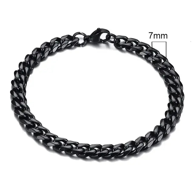 Bold Stainless Steel Miami Curb Chain Bracelet