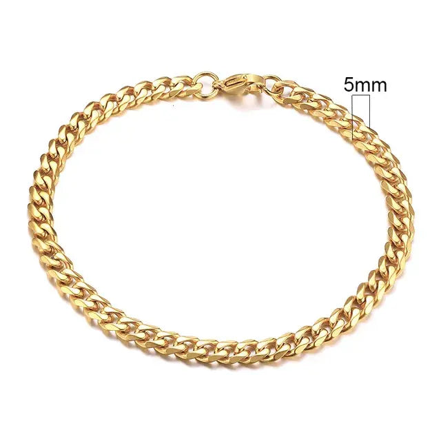 Bold Stainless Steel Miami Curb Chain Bracelet