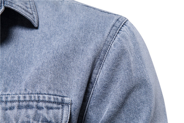Vintage Jacket European Size Lapel Washed Denim Top