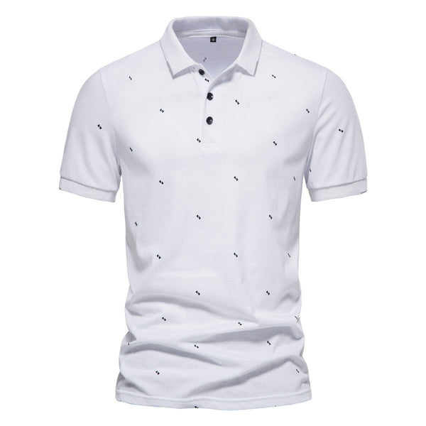Men's Short-sleeved Polo Shirt Fashionable Printed Casual European And American Lapel Short-sleeved T-shirt