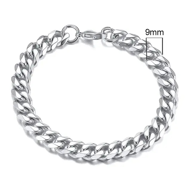 Bold Stainless Steel Miami Curb Chain Bracelet