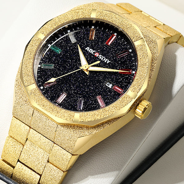 Full Diamond Luxury Oak Men's Watch