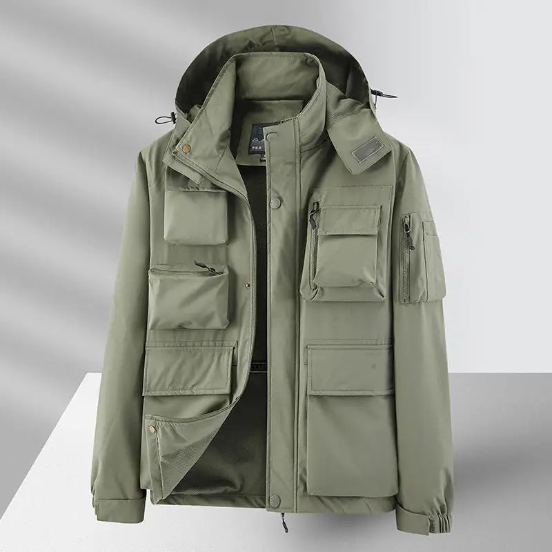 Veste imperméable multi-poches pour homme