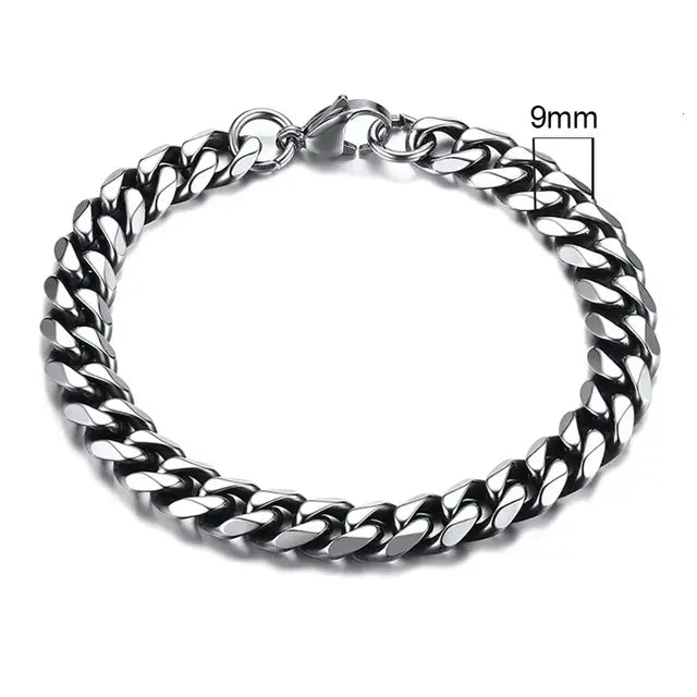 Bold Stainless Steel Miami Curb Chain Bracelet