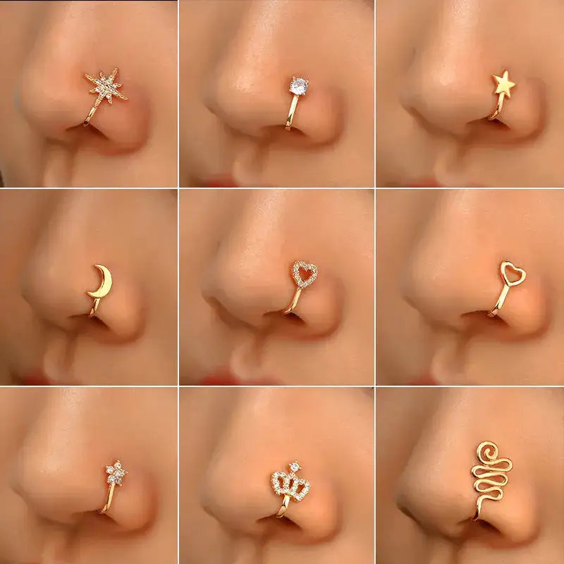 1 Piece Copper Fake Piercing Nose Ring