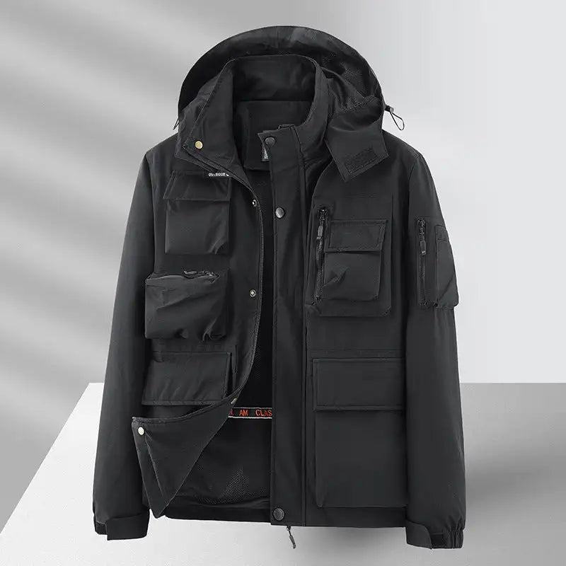 Veste imperméable multi-poches pour homme