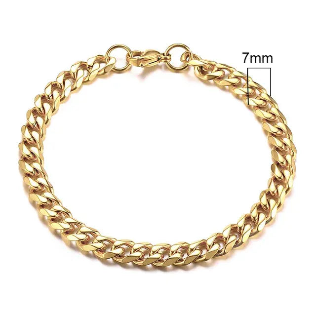 Bold Stainless Steel Miami Curb Chain Bracelet