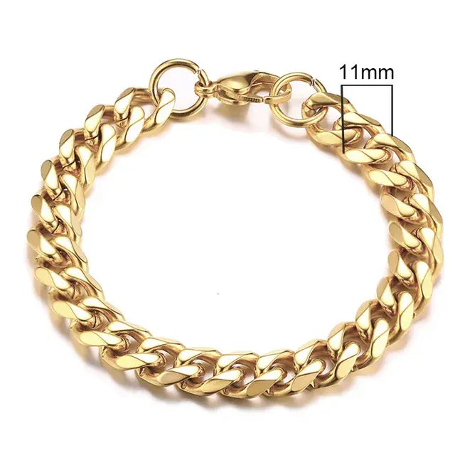 Bold Stainless Steel Miami Curb Chain Bracelet