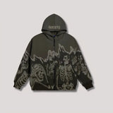 Flame Skeleton Zip Up Hoodie