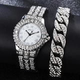 Coffret montre et bracelet en cristaux de diamant