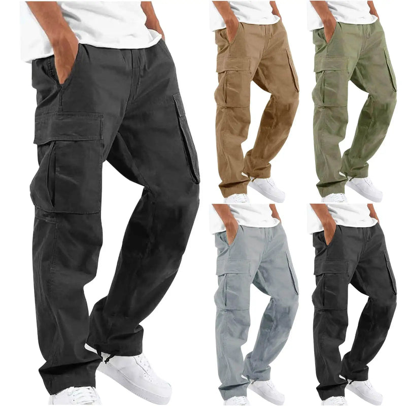 Pantalon décontracté multi-poches pour homme